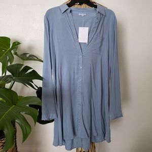 NWT love fire slate blue button up dress!